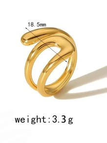 Frminee 1 pieza/2 piezas/3 piezas Anillos de decoración de circonita cúbica, anillos de mujeres de acero inoxidable con baño de oro de 18K, joyas de lujo para uso diario casual, compromiso, boda, idea de regalo, anillos apilables de banda retorcida gruesa, anillos de declaración cruzada audaz