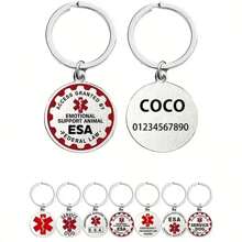 Thẻ ID vật nuôi bằng thép không gỉ bạc khắc tùy chỉnh có biểu tượng cảnh báo y tế - Cá nhân hóa với tên, số điện thoại và địa chỉ - Thẻ chống thất lạc bền cho chó - Nhiều màu - Xem 19