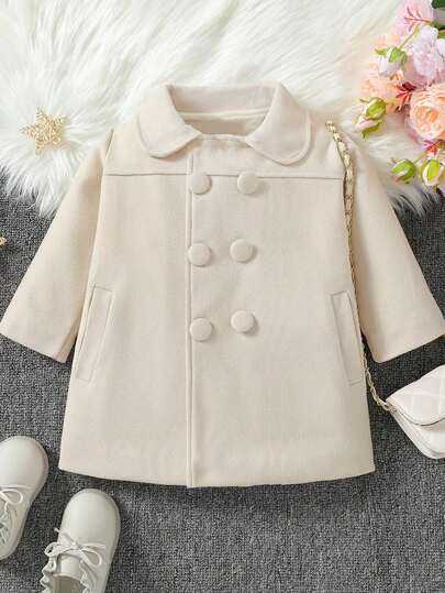 Abrigo de manga larga elegante y casual para niña