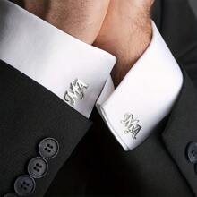 Custom Engraved Cufflinks For Men - Elegant Stainless Steel Platinum-Plated, Suitable For Suits And Shirts - Ideal Gift For Father, Husband, Boyfriend, Son - Available In English Letters Only