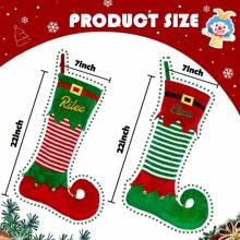 1 gepersonaliseerde kerstsok, 22 inch grote geborduurde elf met aangepaste naam, kerstsok voor kinderen, vakantie- en familiesok als decoratie voor een open haardfeest