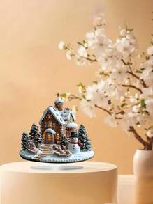 1 đồ trang trí nhà bánh gừng bằng nhựa Acrylic có người tuyết, cây thông Noel, màn hình để bàn ngày lễ 3D, phong cách hiện đại, đồ trang trí đa năng, món quà lý tưởng cho gia đình và văn phòng, bạn bè và gia đình, không có văn bản - đồ trang trí giáng sinh - Xem 8