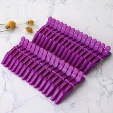 12 件彩色鳄鱼发夹，无缝发夹，沙龙烫染用，鳄鱼夹，刘海夹，女士发饰 - 彩色 - 查看 12