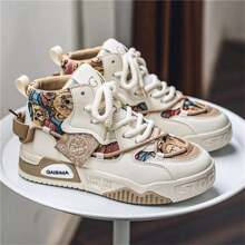 Giày thể thao trượt ván cổ cao, thương hiệu độc đáo, đế dày, giày thể thao thường ngày cho nam - Màu Khaki - Xem 1