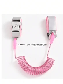 1 pieza Cuerda retráctil con llave y cerradura para evitar que los bebés/niños pequeños se pierdan, cuerda de tracción con cordón de identificación - Rosa - Ver 9