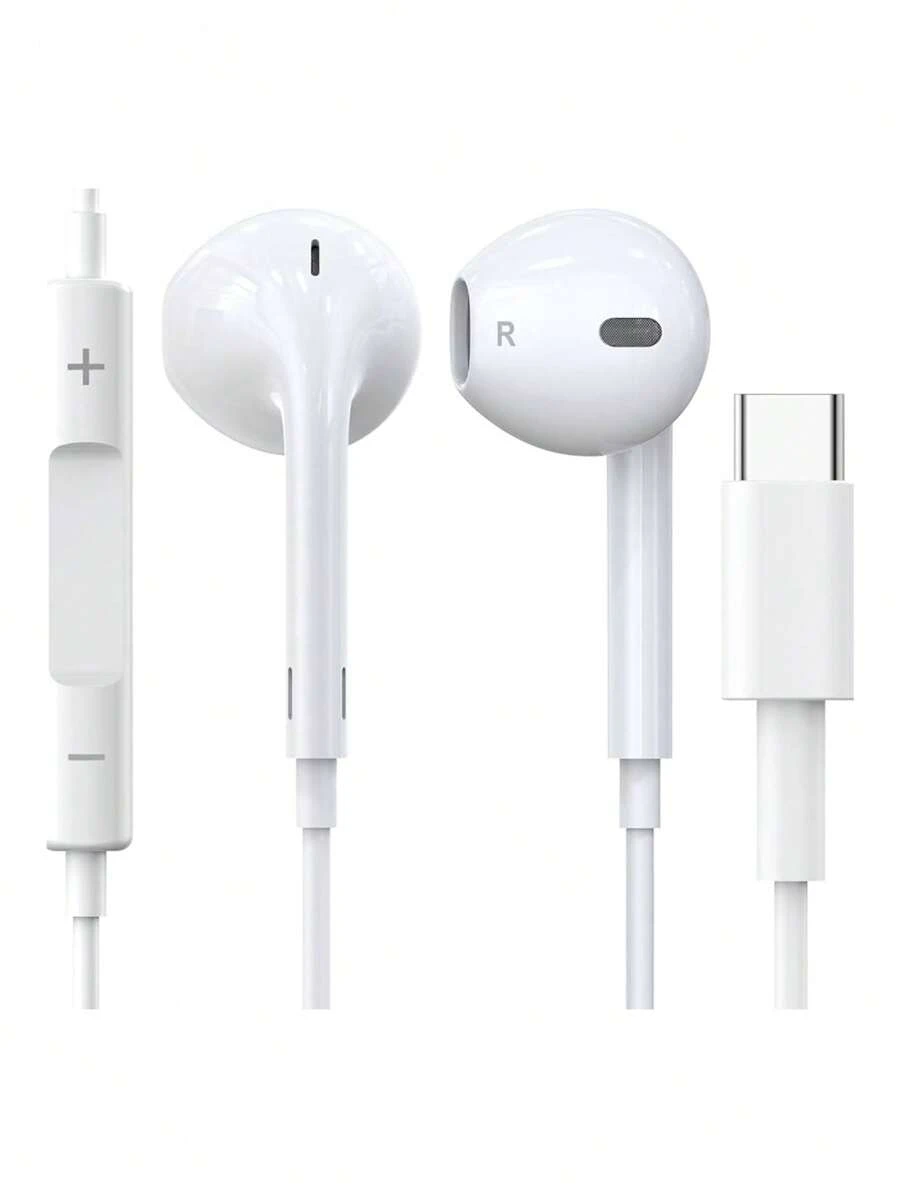 Wired Headphones For IPhone 15/16 USB-C Plug Pro Max - 白色 - 查看 1