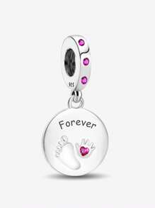 1Pc Fashionable Mother's Love Charm Bead Fit For Women Bracelets Bangles DIY Jewelry Making And Daily Outfit Matching Jewelry Decoration For Girls