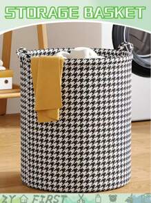 1 pieza Cesta de almacenamiento con patrón de guinga, cesta de ropa sucia plegable para baño, cesta de almacenamiento, cesta de ropa sucia para el hogar, cubo de cesta de lavandería, decoración de la habitación
