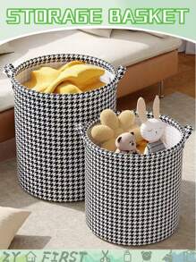 1 pieza Cesta de almacenamiento con patrón de guinga, cesta de ropa sucia plegable para baño, cesta de almacenamiento, cesta de ropa sucia para el hogar, cubo de cesta de lavandería, decoración de la habitación