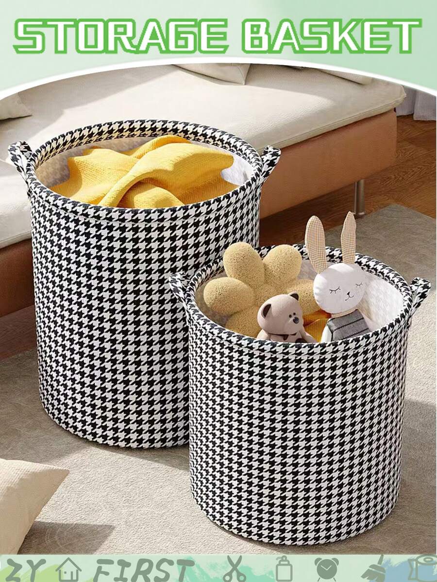 1 pieza Cesta de almacenamiento con patrón de guinga, cesta de ropa sucia plegable para baño, cesta de almacenamiento, cesta de ropa sucia para el hogar, cubo de cesta de lavandería, decoración de la habitación