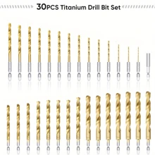 13/50/99pcs Ultimate Titanium Coated High Speed Steel Drill Bit Set, Hex Shank, Suitable For Steel, Aluminum And Copper, Drill Bit Range 0.15cm - 1cm, With Storage Case,Tool Accessories