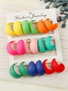 9 Của Đầy màu sắc Hình dạng Bông tai stud - Nhiều màu - Xem 3
