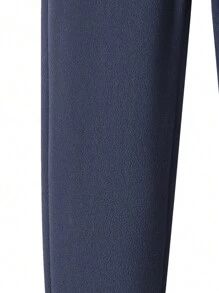 1 件女式保暖羊羔绒内衬运动运动裤慢跑抓绒裤带拉链口袋，舒适保暖休闲裤适合日常休闲和运动 - 藍色 - 查看 6