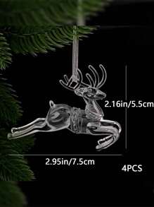 12 chiếc que băng trang trí Giáng sinh trong suốt mặt dây chuyền trang trí bằng băng, vật dụng trang trí lễ hội Giáng sinh, Giáng sinh - Nhiều màu - Xem 24