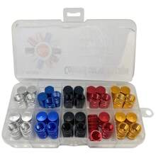 40 个/盒，5 种颜色，2 种款式，铝合金轮胎气门盖适用于汽车、自行车、摩托车 - 彩色 - 查看 2