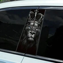 2 包雄伟狮子王汽车 B 柱贴纸 - 动物主题光泽 B 柱汽车贴纸，自粘式，帝国狮子设计用于车辆装饰 - 均碼 - 查看 5