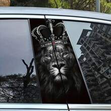 2 包雄伟狮子王汽车 B 柱贴纸 - 动物主题光泽 B 柱汽车贴纸，自粘式，帝国狮子设计用于车辆装饰 - 均碼 - 查看 4