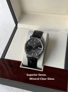 Pablo Raez 1pc Classicla Summer Accessories Man Watch Business Wristwatch For Gentleman Vintage Montre Stainless Steel Bracelets Chain IPS Silver Case Luxury Black Soft & Comfortable Microfiber Leather Fashion Metal Feeling Dial Design Calendar Top Brand New AAA Reloj 50M Waterproof Male Quartz Wristwatch