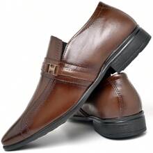 Men's Formal Shoes In Lightweight And Comfortable Synthetic Luxury Buckle From 37 To 44 - 鏽棕色 - 查看 2