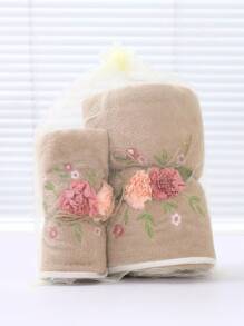 浴室用品，1条毛巾+1条浴巾，珊瑚绒刺绣套装，浪漫时尚，情侣款，适合家庭使用，不同尺寸单独出售。请选择您喜欢的尺寸，这款奢华产品适合日常使用，浴室、健身房、酒店等场所，是日常必备品，也是情人节、母亲节礼物、家居浴室装饰、秋季装饰、返校季、美容院、家庭浴室、淋浴浴巾、美容院、酒店、运动、家居必需品、毛巾、护肤浴巾。