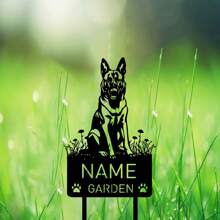 1pc Custom Belgian Malinois Metal Memorial Garden Stake Personalized Pet Grave Marker Name Sign Remembrance Stake Decor Dog Loss Christmas Gift,Custom Bichon Frise Dog Metal Memorial Garden Stake,Custom Biewer Terrier Metal Memorial Garden Stake - Black - View 4