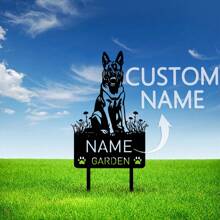 1pc Custom Belgian Malinois Metal Memorial Garden Stake Personalized Pet Grave Marker Name Sign Remembrance Stake Decor Dog Loss Christmas Gift,Custom Bichon Frise Dog Metal Memorial Garden Stake,Custom Biewer Terrier Metal Memorial Garden Stake - Black - View 2