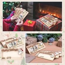 Hộp đựng tiền bằng gỗ Giáng sinh, Hộp đựng tiền Giáng sinh đa năng, Hộp đựng tiền mặt và thẻ quà tặng, Thiết kế ông già Noel dễ thương, Hộp đựng tiền mặt và thẻ bằng gỗ đa năng, Quà tặng tiền mặt cho tiệc Giáng sinh - Nhiều màu - Xem 4