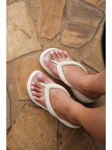 Women's Platform Sandal Cloud Clog Lightweight And Comfortable Flip Flop New Release 34 To 40 JV Shoes - 米色 - 查看 4