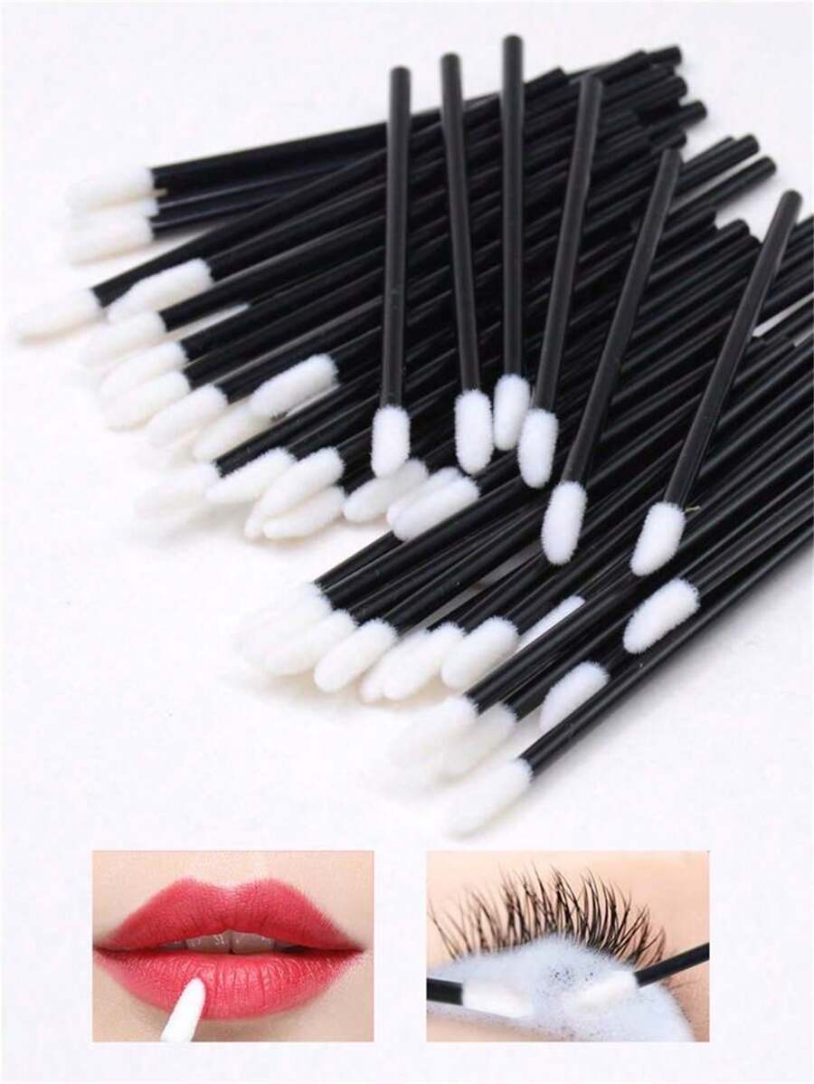 一次性迷你唇刷，适用于口红、遮瑕膏涂抹、睫毛延长去除，适合作为家人、情侣、朋友的圣诞礼物 - 彩色 - 查看 1