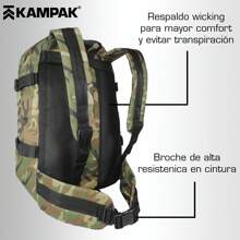 Mochila Táctica KAMPAK KC03 VERDE CAMUFLAJE Gran Capacidad Senderismo Campismo Militar Resistente - Café integral - Ver 5