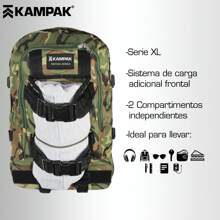 Mochila Táctica KAMPAK KC03 VERDE CAMUFLAJE Gran Capacidad Senderismo Campismo Militar Resistente - Café integral - Ver 6
