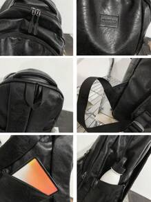 复古 PU 皮革背包可容纳 16 英寸笔记本电脑，大容量背包适用于商务、工作、大学、旅行、休闲用途徒步旅行秋季圣诞节冬季礼物节日感恩节礼物多功能书包夏季返校沙滩包复古笔记本电脑包运动生活礼品包背包旅行必备品大包春季复古包 - 彩色 - 查看 9