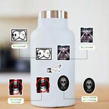 65 件 CREEPY 贴纸包，卡通恐怖涂鸦贴纸，适用于水瓶、笔记本电脑、手机、滑板、吉他、行李箱、剪贴簿、头盔、派对用品装饰品 - 黑與白 - 查看 2