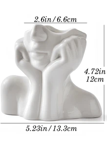 3 种款式 - 妇女节和婚礼季节优雅化妆品收纳盒 - 现代简约白色面部雕塑刷架，适用于梳妆台装饰、新娘礼物、浴室收纳，符合波西米亚风和奢华家居审美（白色），适用于假日海滩、浴室系列、卧室系列，大容量 - 白色 - 查看 10