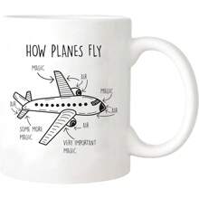 1pc Pilot MugHow Planes Fly MugGift For HimPilot Gift For MenFathers Day GiftAviation Mug11oz Ceramic Coffee Mug/Tea Cup - 1 - View 2