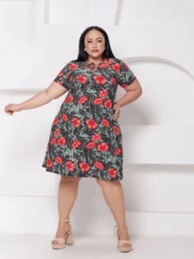 Two Plus Size Printed Women's Dresses - NHIỀU - Xem 8