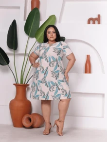 Two Plus Size Printed Women's Dresses - NHIỀU - Xem 5