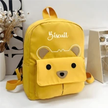 Mochila Personalizada para Meninos e Meninas, Mochila com Texto Personalizado, Mochila para Laptop Personalizada para Homens e Mulheres, Mochila Personalizada para Viagem Casual e Volta às Aulas - Amarelo - Visão 2