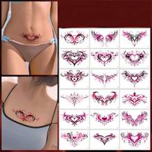 Hình xăm tạm thời thiết kế Succubus quyến rũ - Không thấm nước, lâu trôi và chân thực, hình xăm giả mờ cho phụ nữ - Hoàn hảo cho bụng, ngực, cánh tay và chân Hình xăm tạm thời hình trái tim gợi tình Succubus cho cặp đôi thân mật ở bụng dưới - Nhiều màu - Xem 10