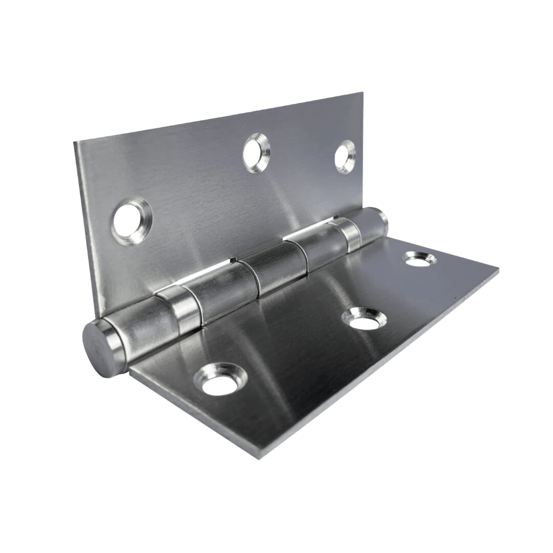 Reinforced Brushed Stainless Steel Hinges 3 Units With Screws With
