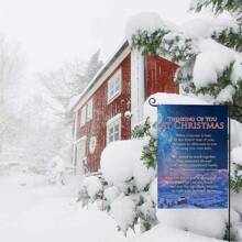 1 件，纪念旗帜圣诞节想念你花园旗帜，纪念亲人花园旗帜葬礼标志适用于户外庭院家庭墓地坟墓装饰 12 * 18 英寸（仅旗帜） - 藍白色 - 查看 10