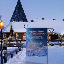 1 件，纪念旗帜圣诞节想念你花园旗帜，纪念亲人花园旗帜葬礼标志适用于户外庭院家庭墓地坟墓装饰 12 * 18 英寸（仅旗帜） - 藍白色 - 查看 7