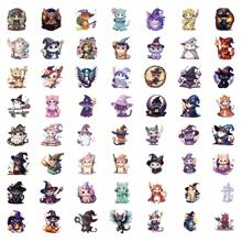 55 件猫贴纸，可爱卡通美学防水乙烯基贴纸，适用于水瓶、笔记本电脑、手机、滑板、吉他、行李箱、剪贴簿、头盔，适合儿童、青少年、成人派对装饰 - 彩色 - 查看 4