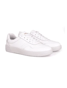 QBEC Quebec Charlotte Women's Casual Genuine Leather Sneakers Comfortable Versatile Modern Lace Up - Blanco - Ver 3