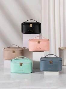 Women's Portable Travel Makeup Bag With Compartments, Can Hold Makeup Brushes, Waterproof PU Material, Suitable For Outdoor Travel, Can Also Be Used As Cosmetic Bag, Skincare Bag, And Toiletry Bag - Multicolor - View 8