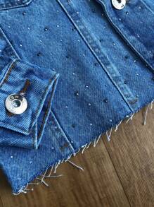 Jacket With Crystal Shine - 藍色 - 查看 3