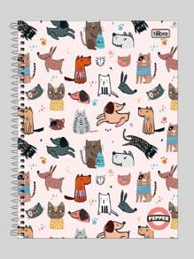 Notebook 20 Subjects Univ. Pepper Feminine - Tilibra - 動物 - 查看 1