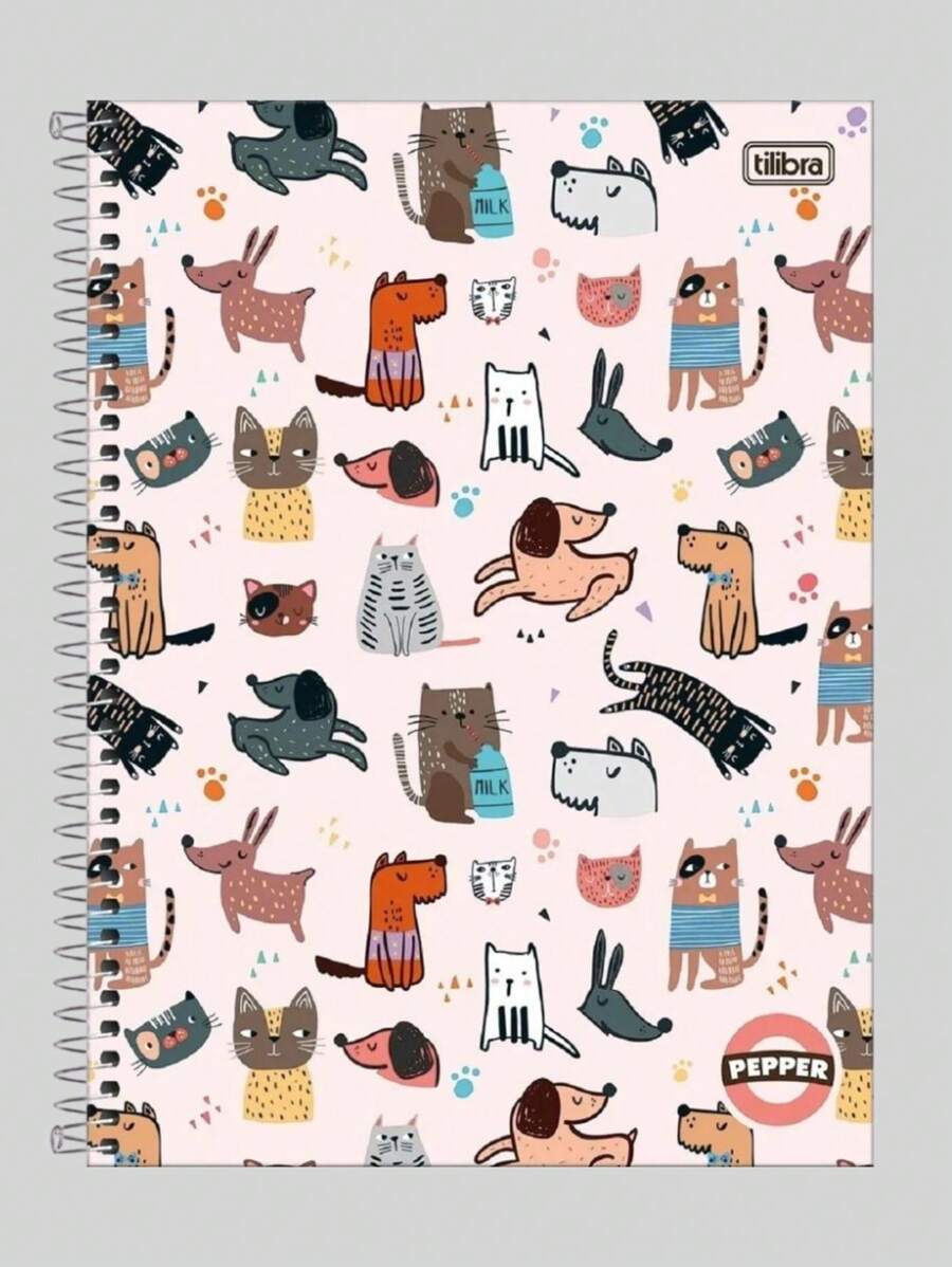 Notebook 20 Subjects Univ. Pepper Feminine - Tilibra - 動物 - 查看 1