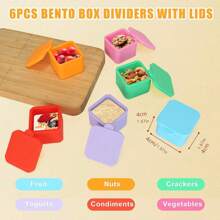 6pcs Silicone Lunch Box Dividers, Bento Lunch Box Containers With Lid, Food Safe Salad Dressing Container, Reusable Snack & Condiment Containers, Home Decoration, Christmas Gifts, Home Gifts, Room Decoration - Color Mixing - View 11