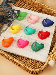 9 Của Đầy màu sắc Hình dạng Bông tai stud - Nhiều màu - Xem 2